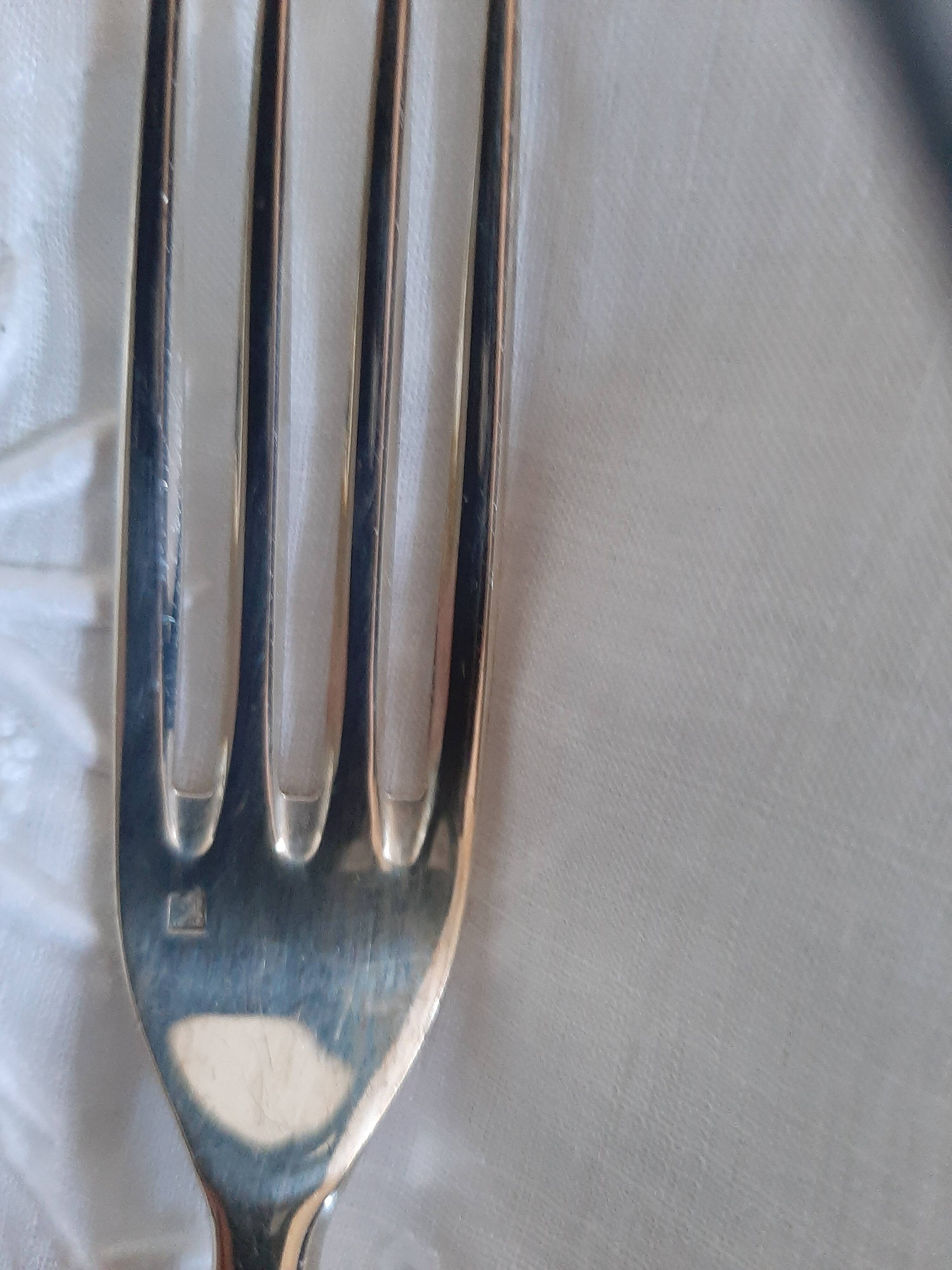 Laure Japy silver-plated metal and wood cutlery set x8