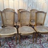 Set of 6 caned chairs in Louis XVI style