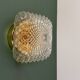 Vintage square globe wall or ceiling light in moulded glass