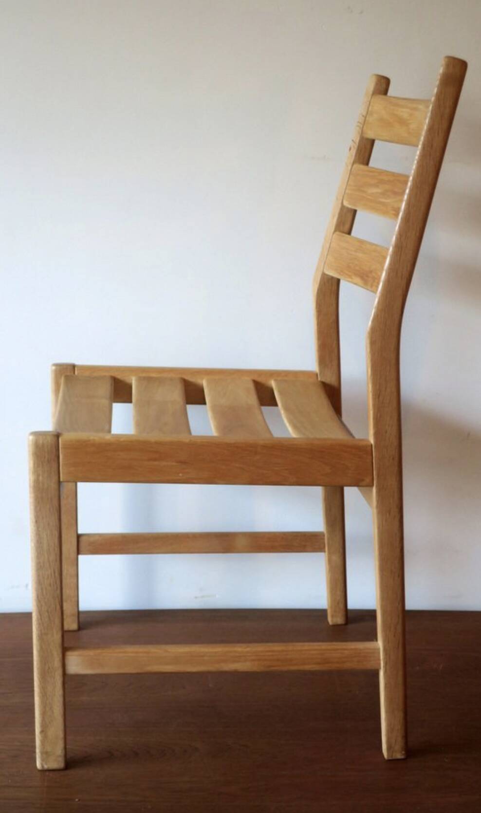 Pair of solid ash wide-seat dining chairs by Kurt Ostervig for KP Mobler, Denmark 1950s