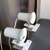 Two vintage Lita white metal clamp lamps