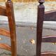 4 chaises bois massif et velours vert