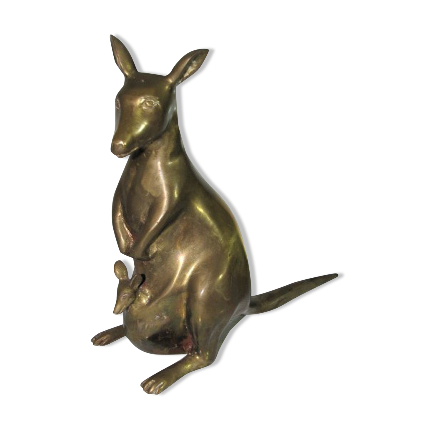 Kangourou en laiton doré circa 1970