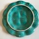 Plat à huitres en faience de Gien turquoise