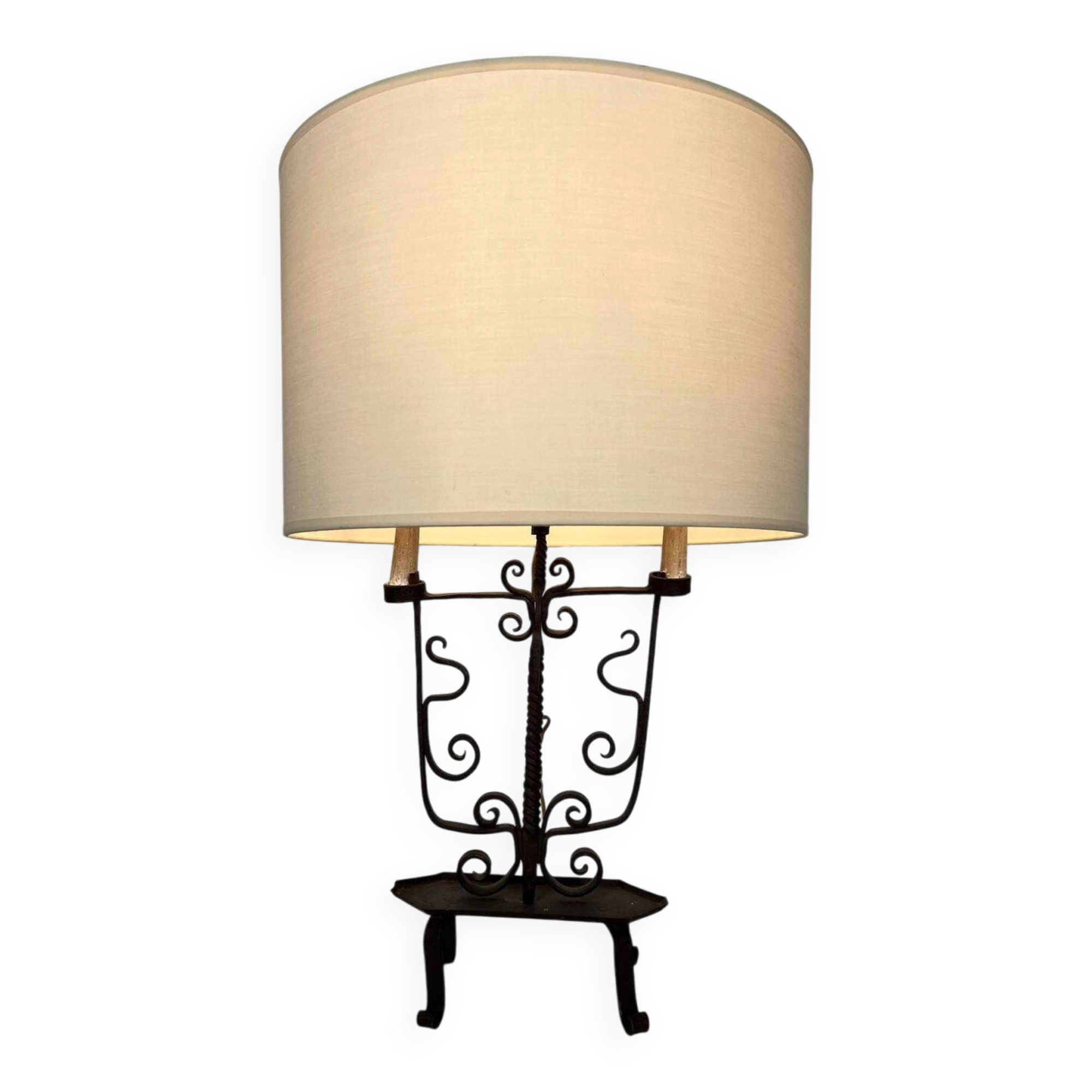 Wrought Iron Candelabrum with Six Lights, French Work, circa 1950
