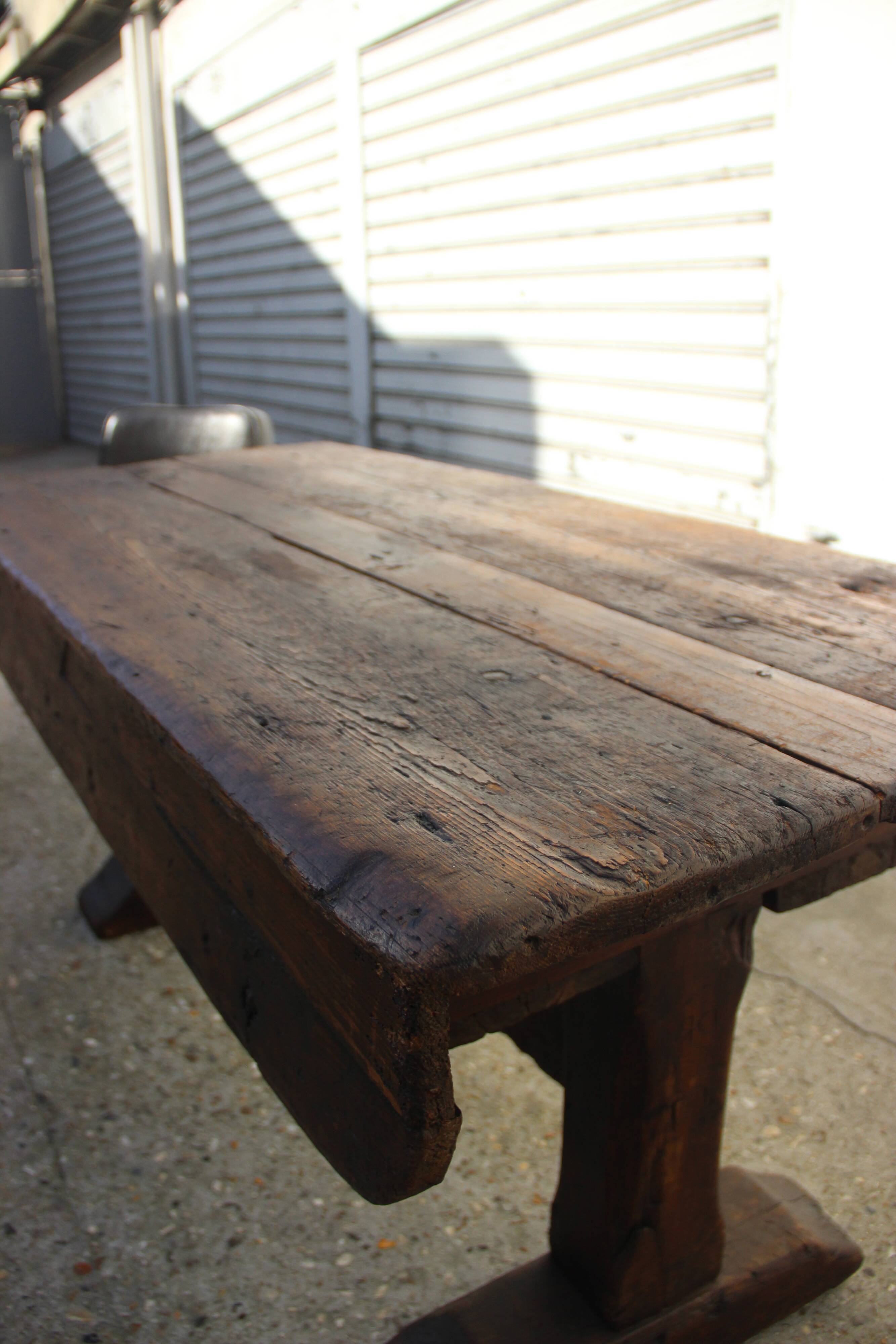 Solid oak desk, eighteenth century, France