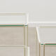 White Isocele nesting tables by Max Sauze France, 70