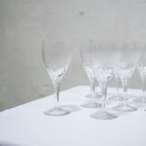 Series of 10 vintage crystal water glasses