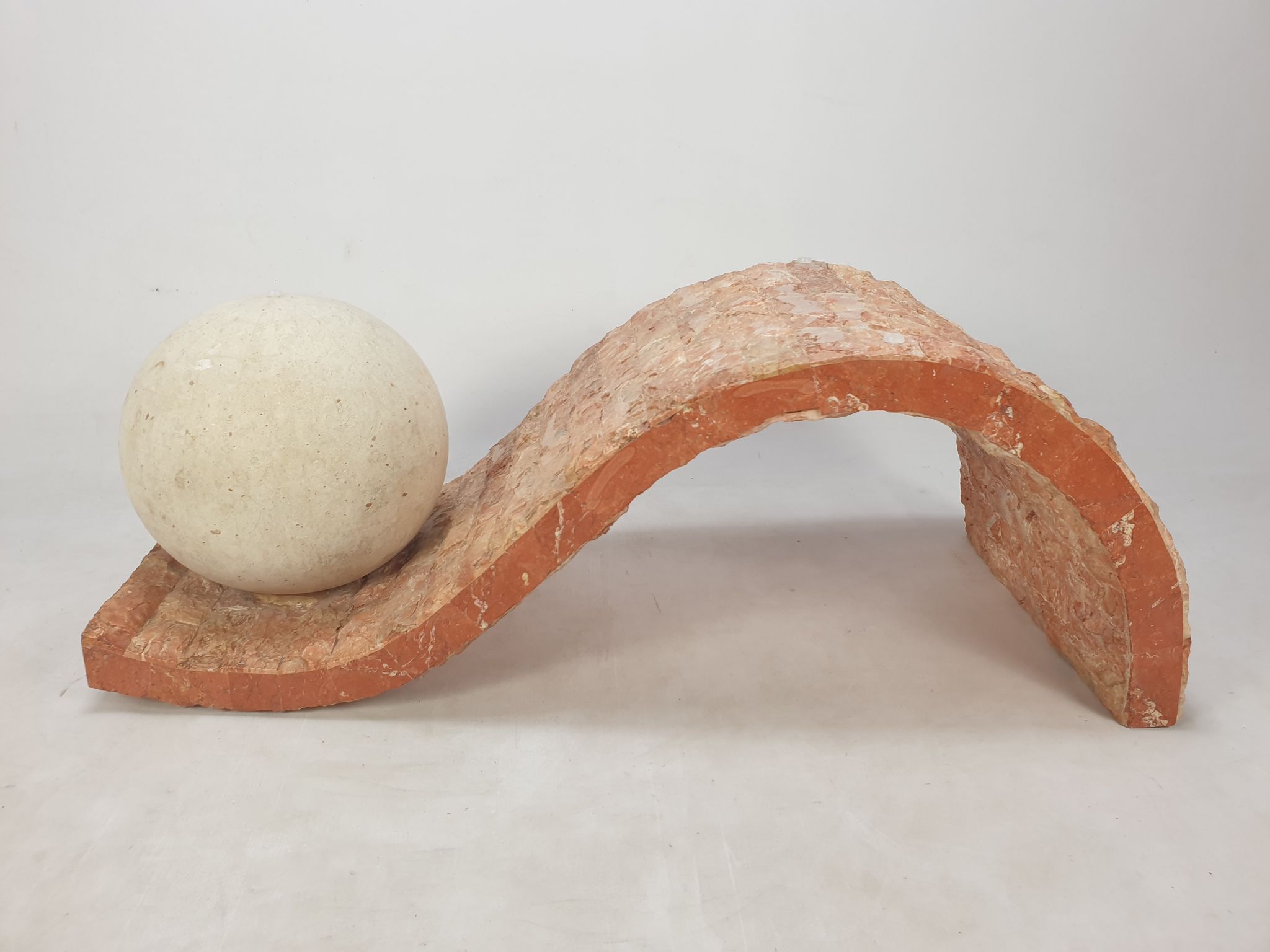 Table basse en pierre fossile de Magnussen Ponte, années 1980