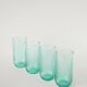 Set of 4 twisted water glasses, Turquoise Blue, 1970