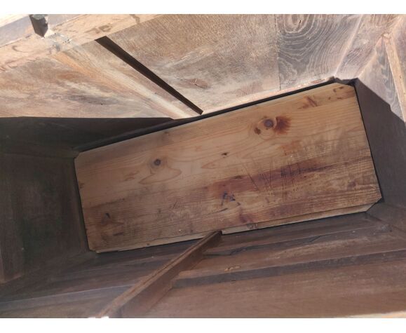 Old patinated wooden chest