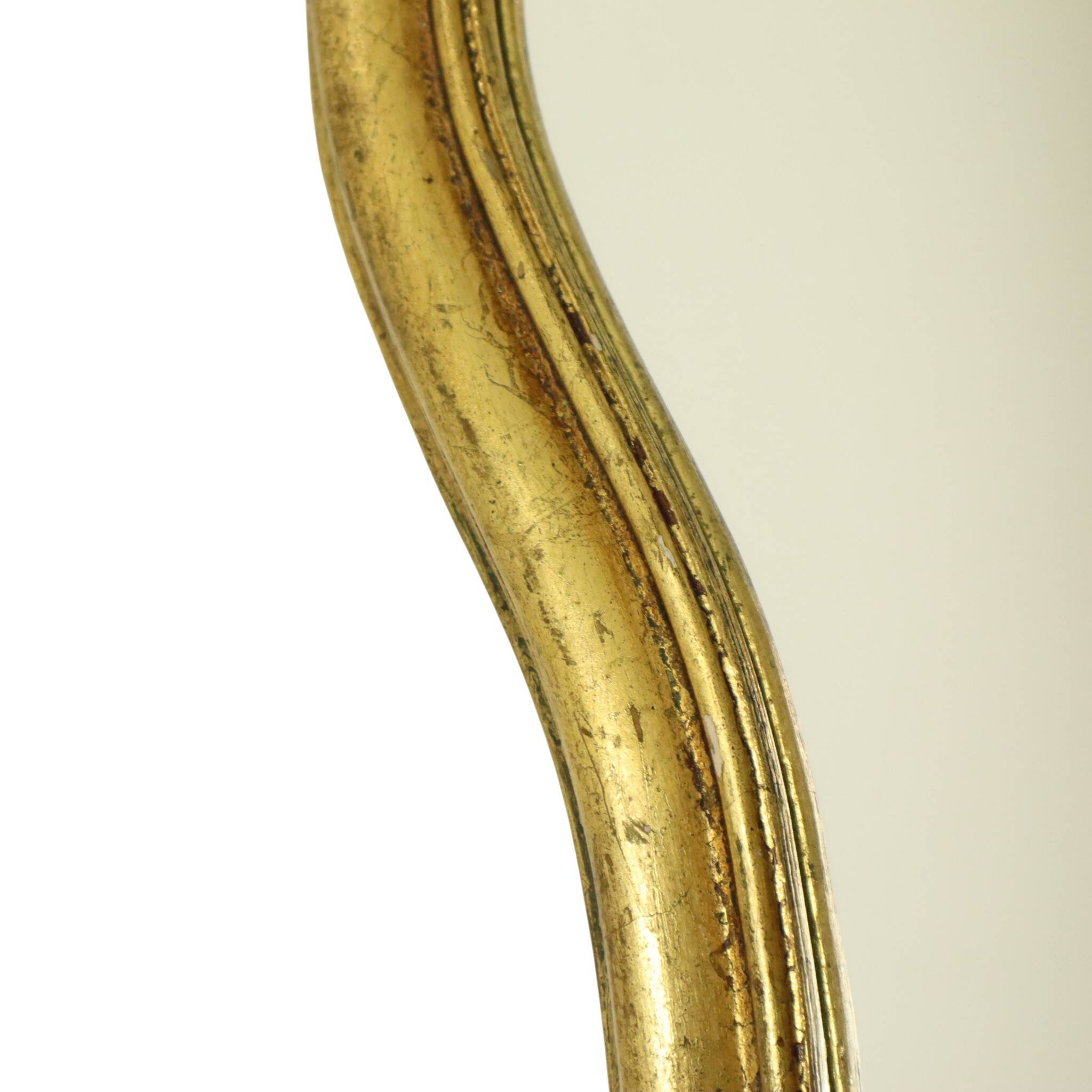 French Crested Mirror Gold Leaf Baroque Style Classic 48cm