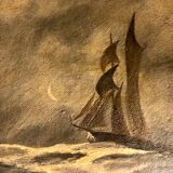 Marine and moonlight painting