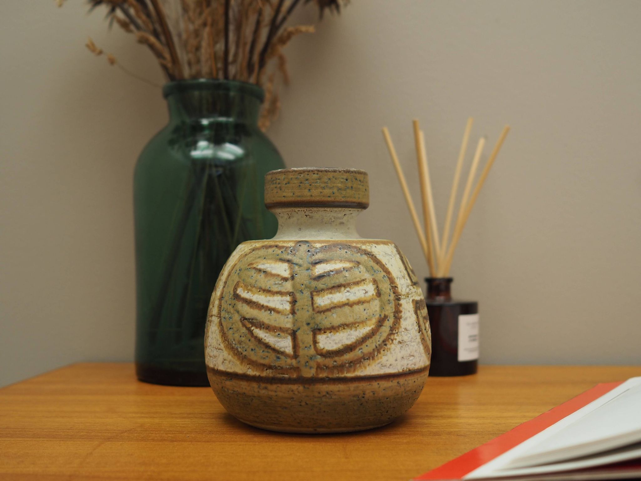 Ceramic vase, Danish design, 1970s, production: Soholm