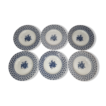 Set of six hollow plates "English style" Lunéville