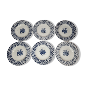 Set of six hollow plates "English style" Lunéville