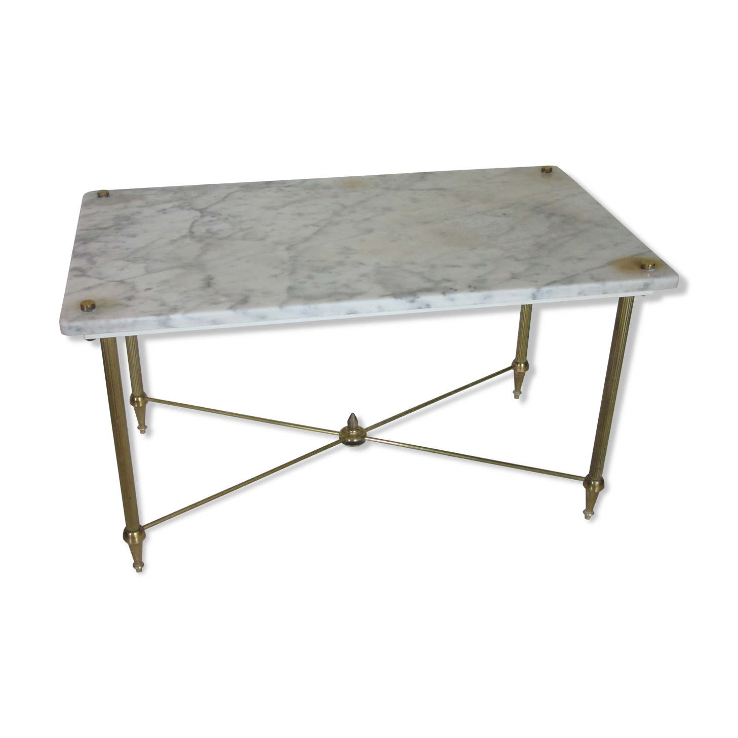 Marble and brass coffee table
