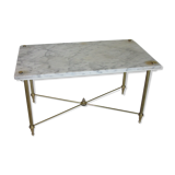 Marble and brass coffee table