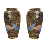 Pair of Japanese Satsuma vases