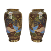 Pair of Japanese Satsuma vases