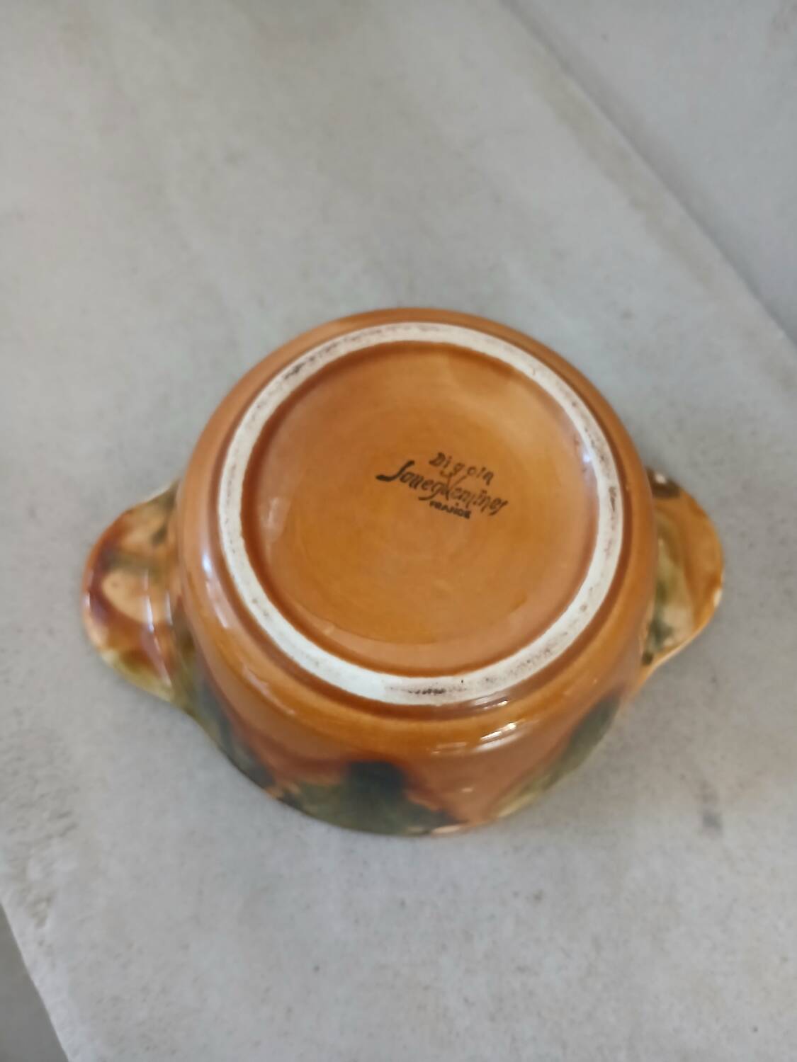 Old ear bowl Digoin and Sarreguemines