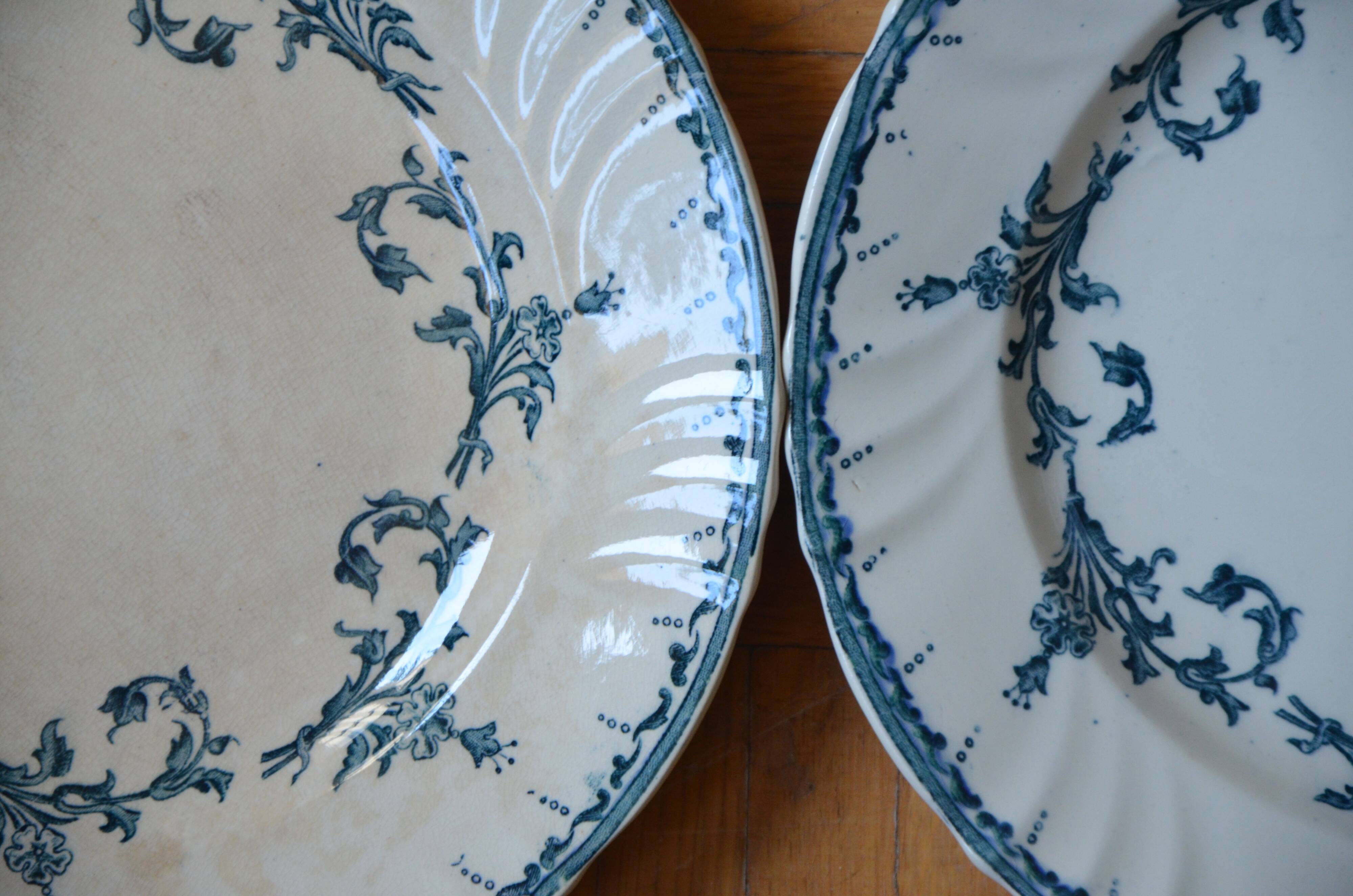 Lot de 4 assiettes Chantilly de la manufacture Longwy
