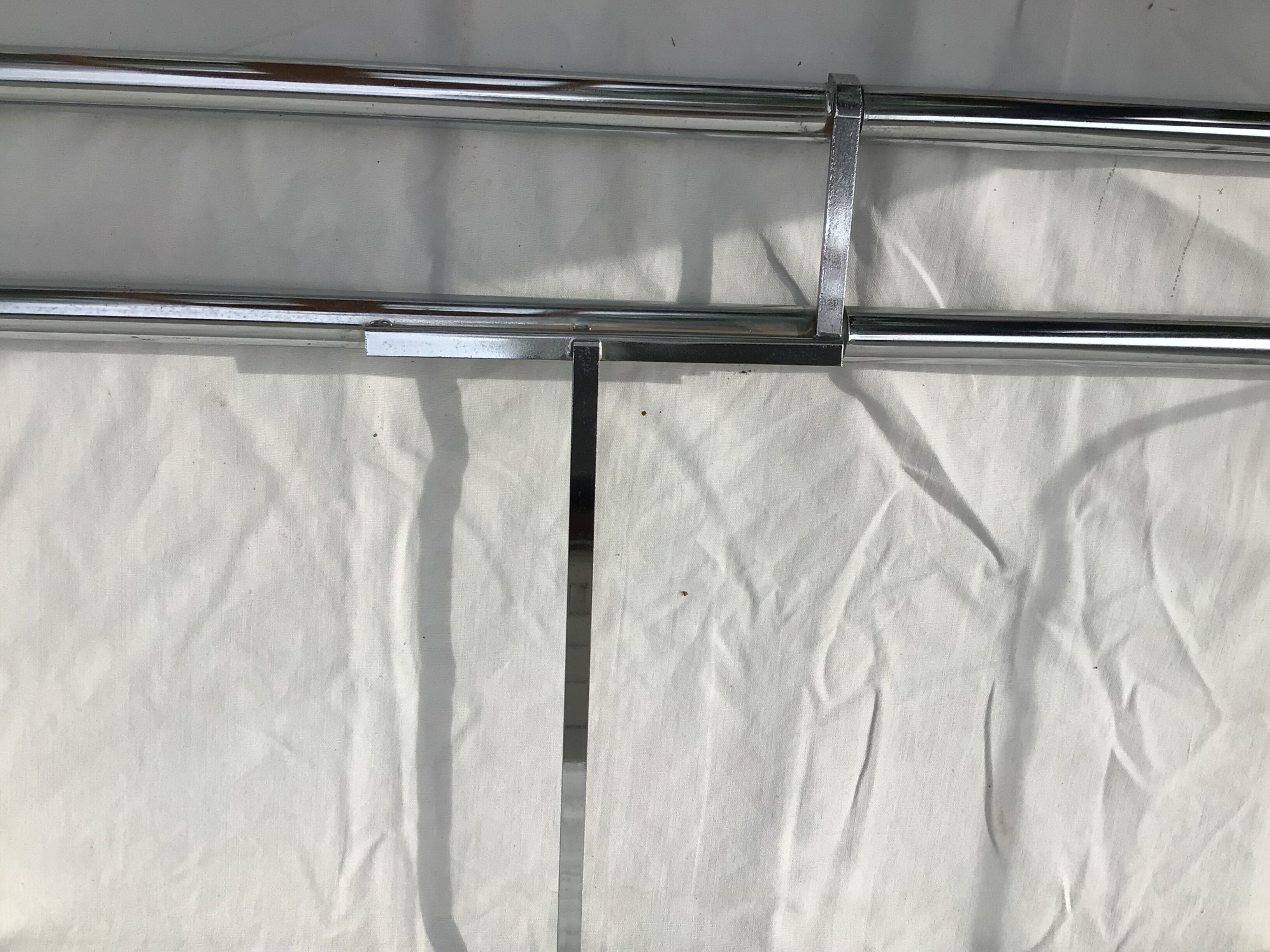 Chrome tubular cloakroom coat rack