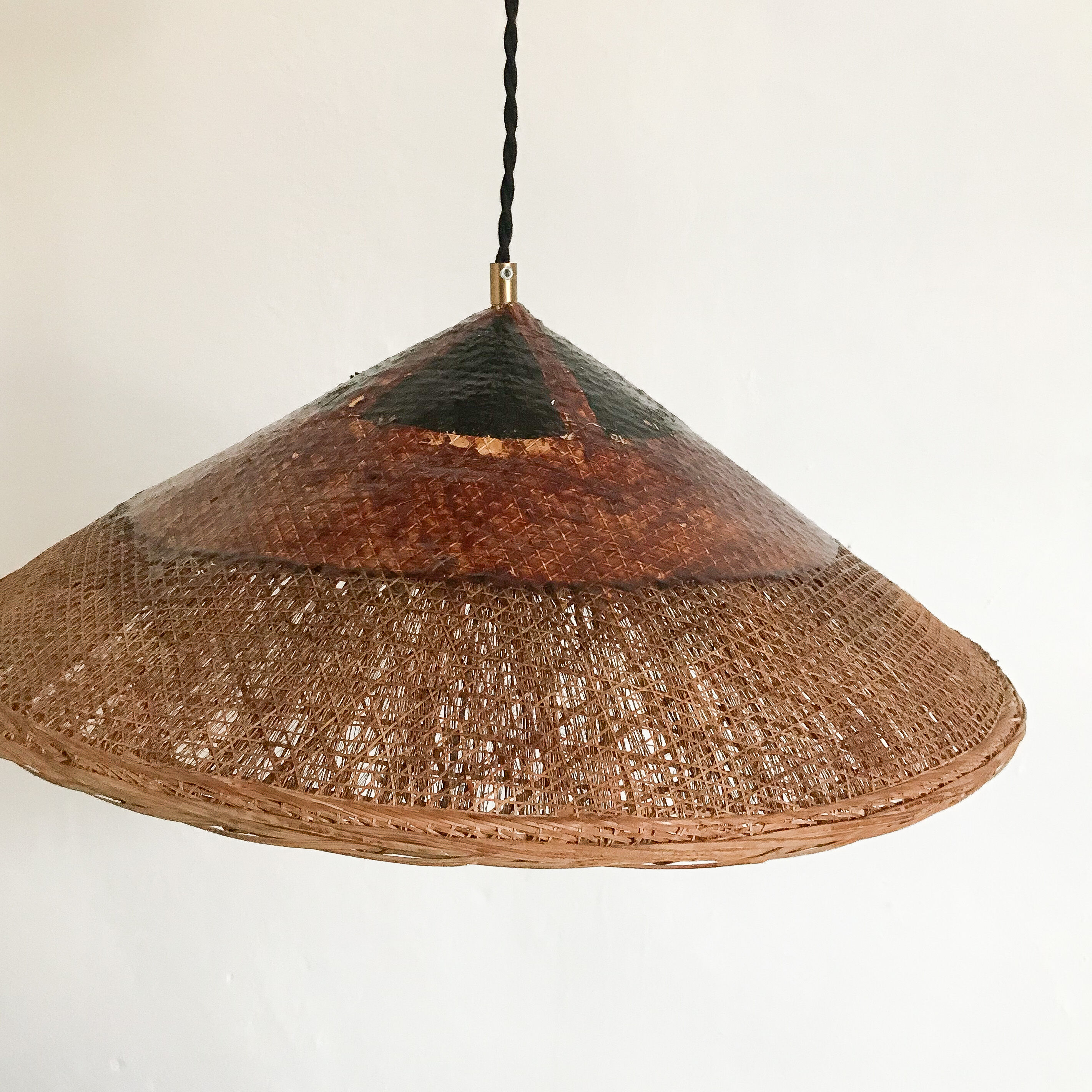 Vintage wicker pendant lamp
