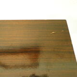 Formica TV cabinet, 2 trays, on atypical curved casters - 1960s