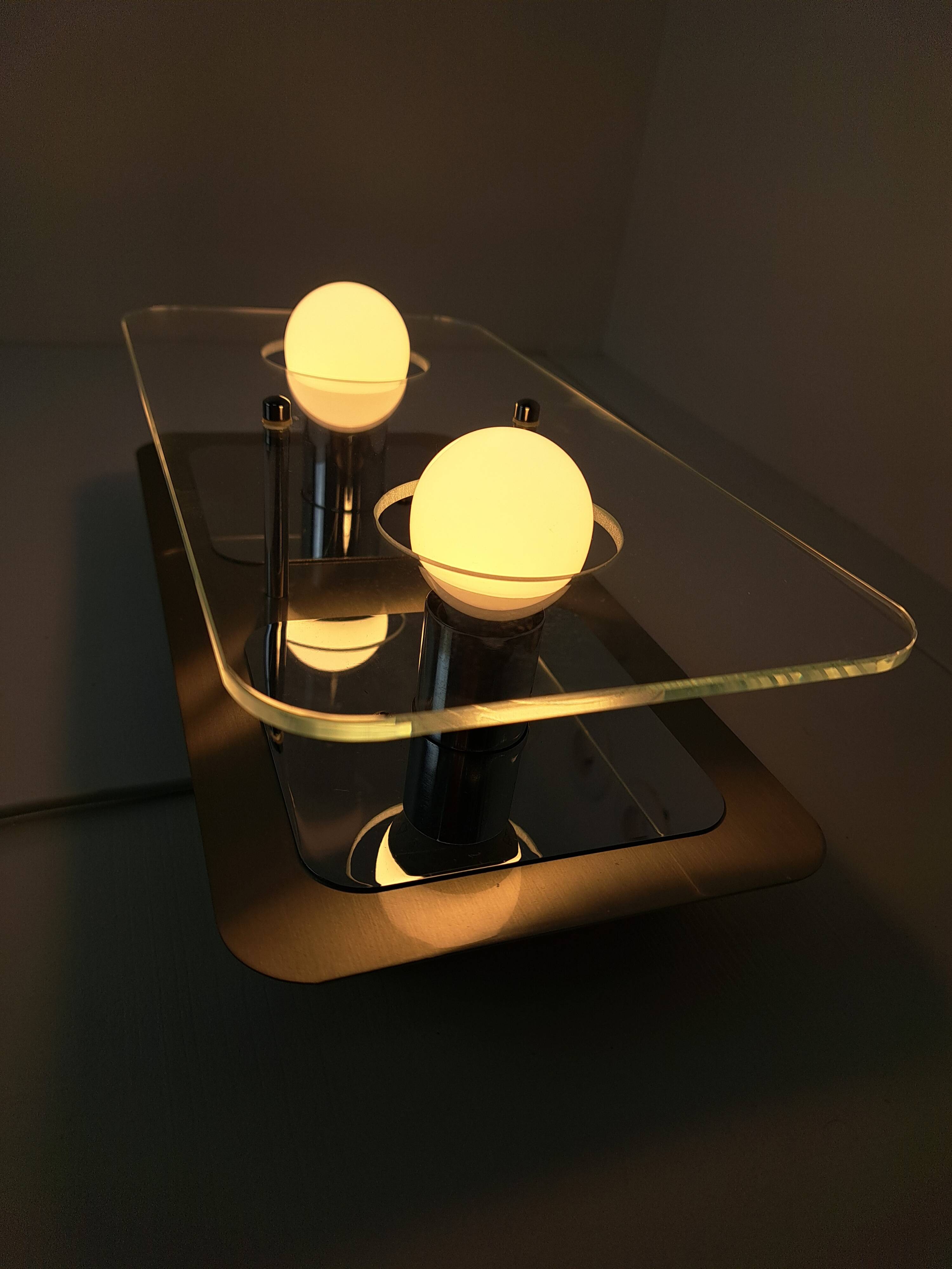 Wofi Leuchten dlg Oxar space age vintage double mirror wall light