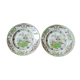 Set of 2 plates in faience Creil Montereau pagoda decorations