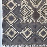 Jute-Wool Handwoven Kilim Rug, Living Area, Indian Traditional RUG\CARPET