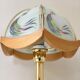 Lampe en verre, bois et métal doré