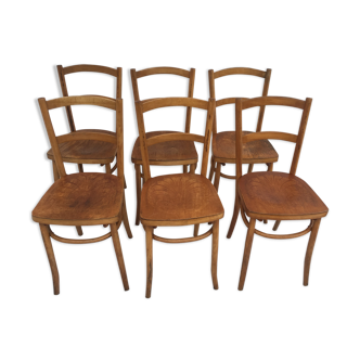Lot de 6 chaises de bistrot 1900
