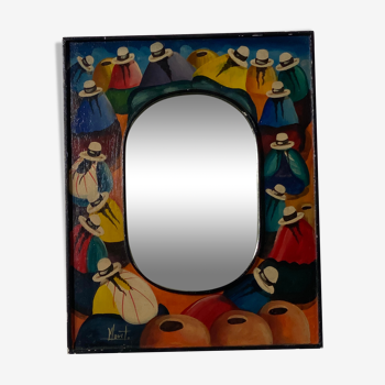 Hand-painted Peruvian mirror