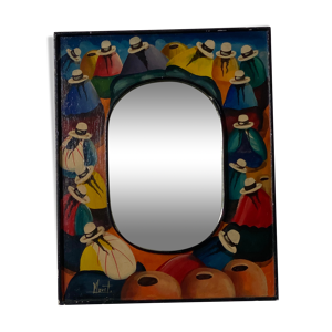 Miroir pérou peint main