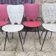 Four modernist chairs, steel, brass and skaï, 60s