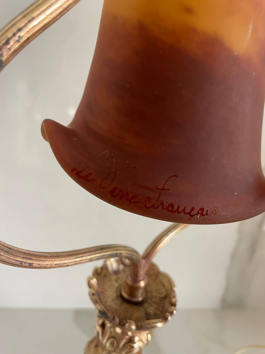 Beautiful lamp "the French glass" Art Nouveau