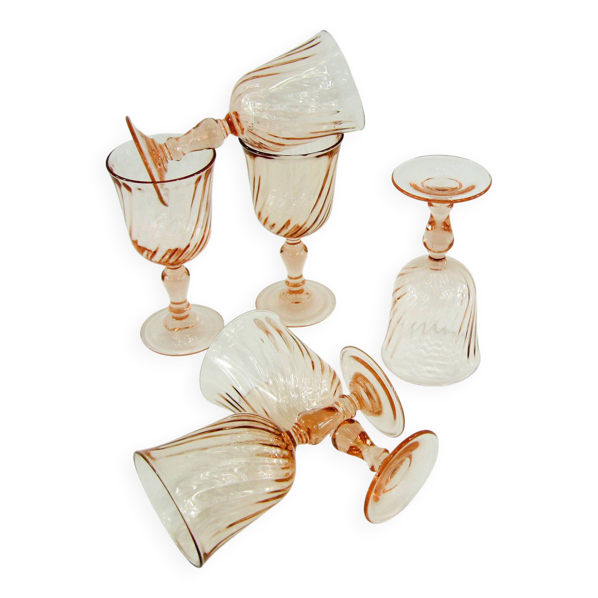 6 Rosaline wine glasses Luminarc Arcoroc France - vintage 80s