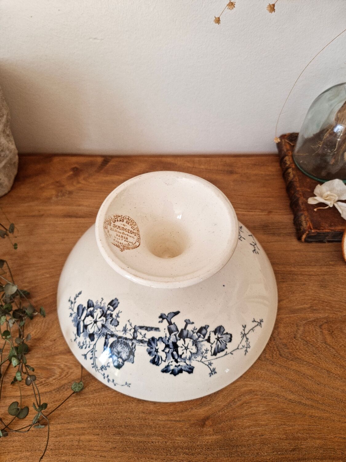 E.Bourgeois iron earth compote bowl