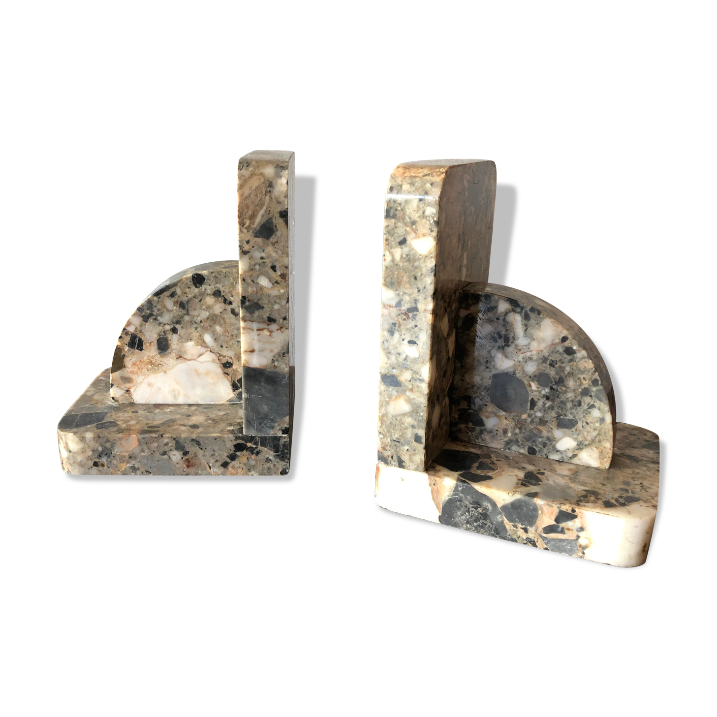 Old marble bookends