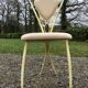 4 vintage chairs in tubular metal lacquered white yellow.