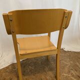 Beech armchair in curved wood