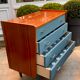 Grey blue vintage dresser