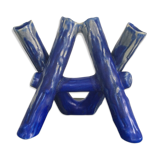 Blue vase ceramic soliflore