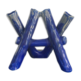 Blue vase ceramic soliflore
