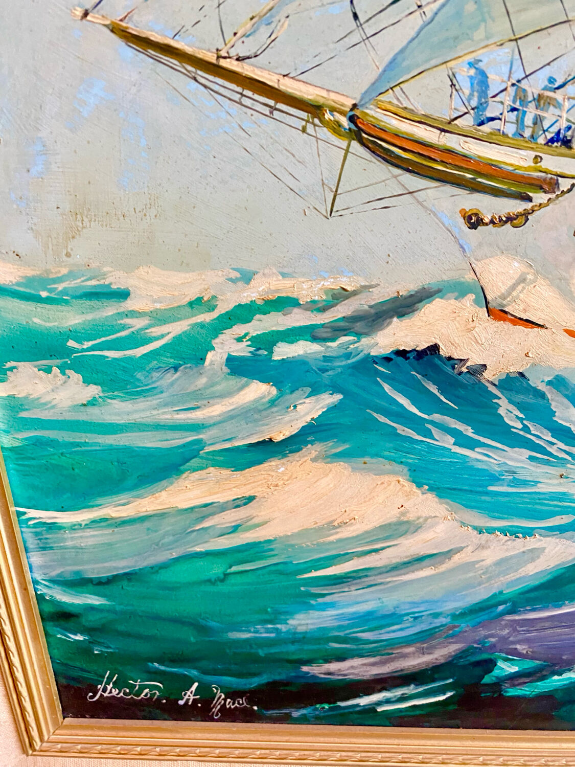 Peinture maritime originale – “Statsraad Lehmkuhl”, voile norvégienne