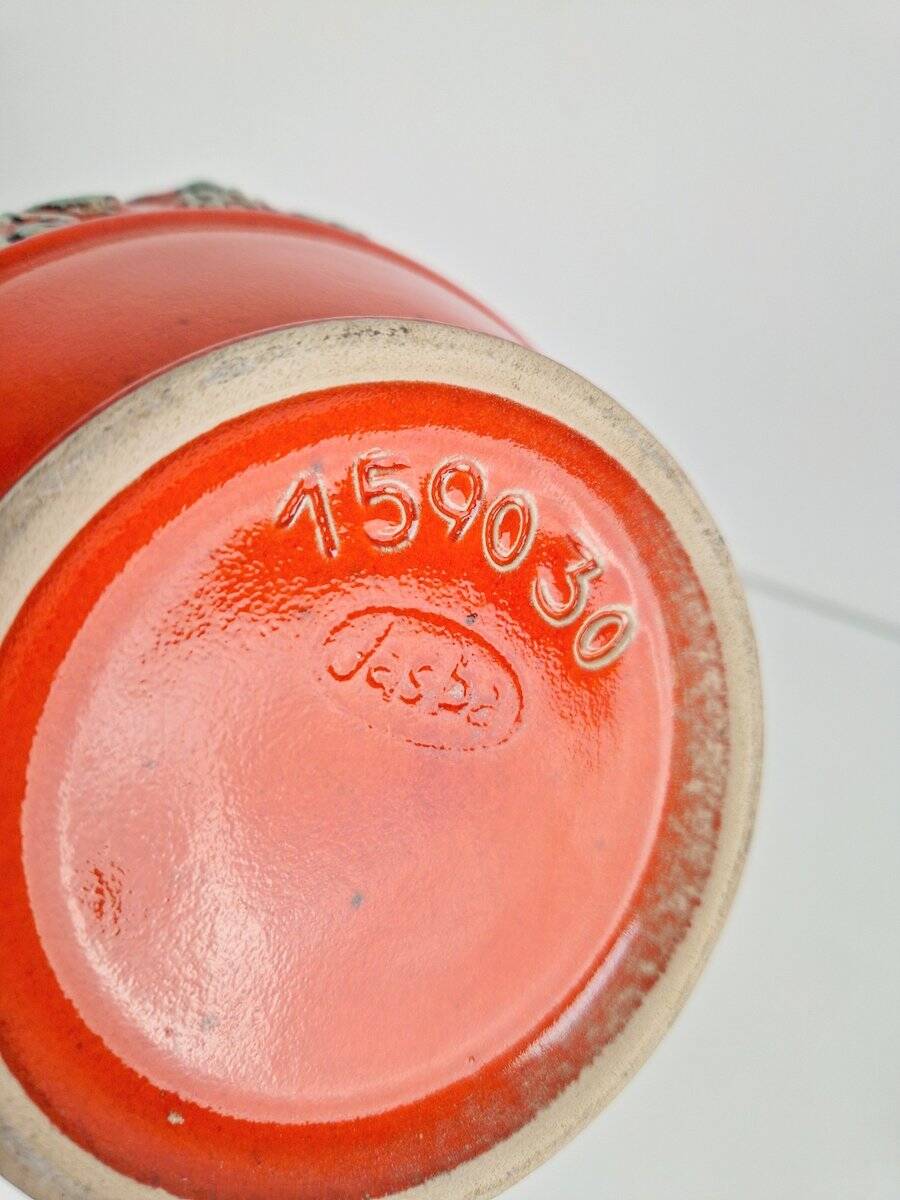 Vintage Fat Lava 1590 Vase in Ceramic from Jasba, West-Germany, 1970s