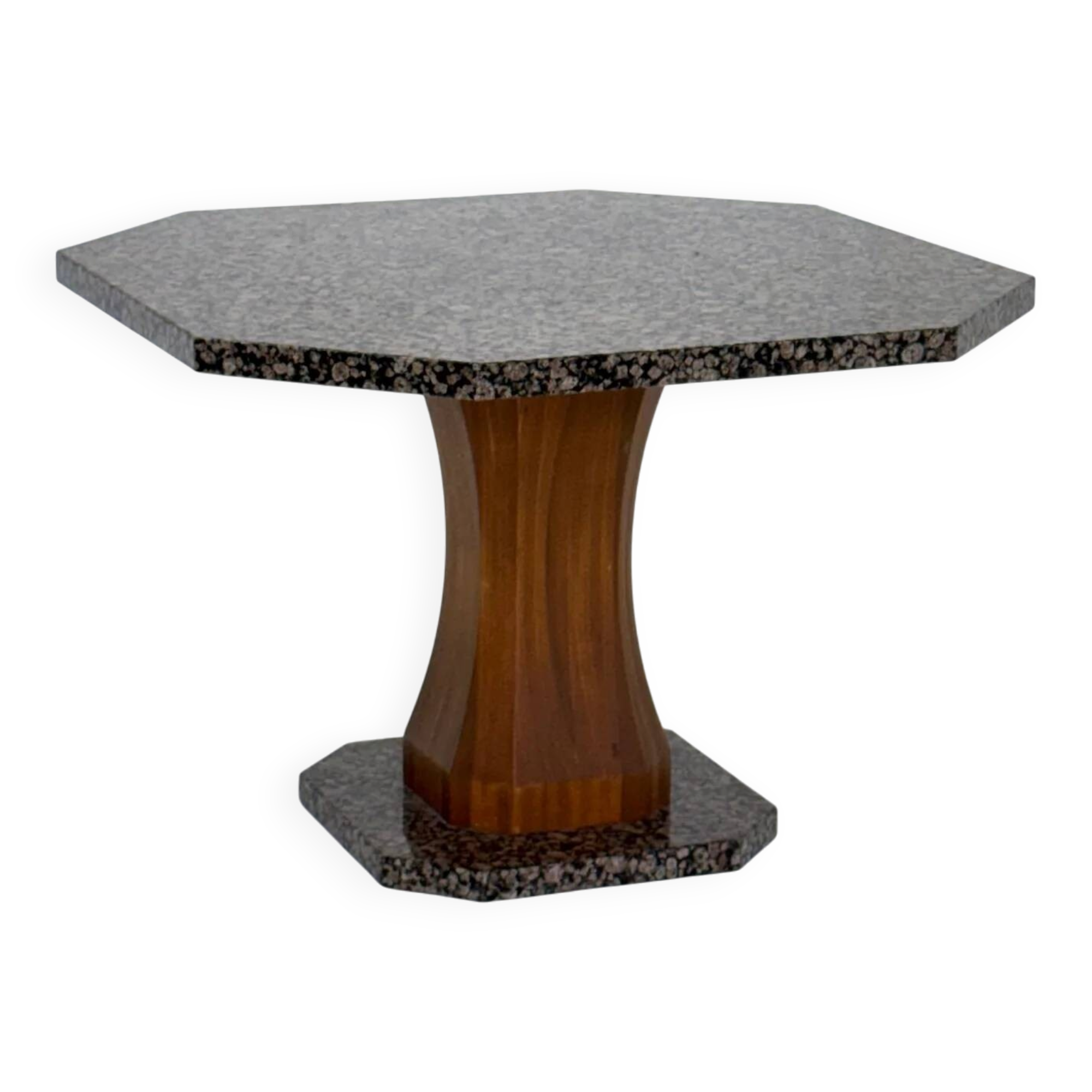 Art Deco dining table with octagonal granite top