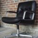 Fauteuil de bureau en cuir " Vaghi "design italien